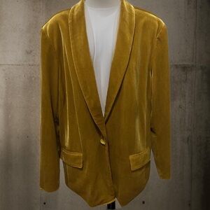 INC International Concepts Gold Velvet Blazer